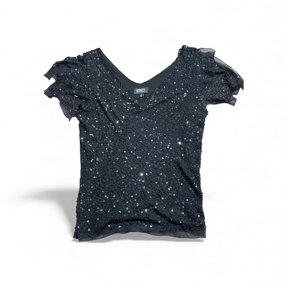 Adrianna Papell Tops - Adrianna Papell Black Sequin Embellished Top XL
